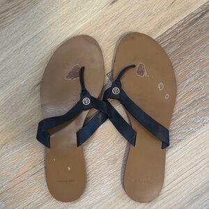 Tory Burch Black and Tan Sandals